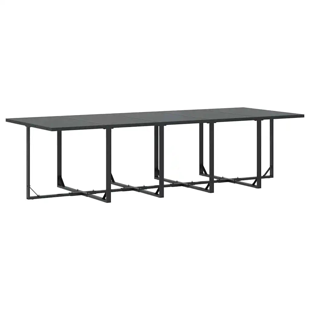 Set da Pranzo per Giardino 11 pcs Nero Acciaio 3335861