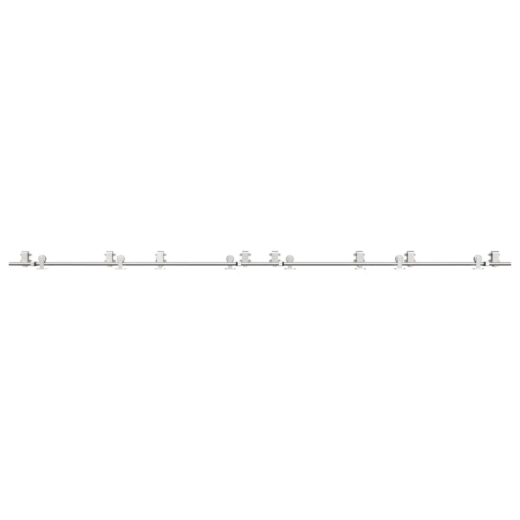 Kit Binari Porta Scorrevole 366 cm Acciaio Inossidabile Argento