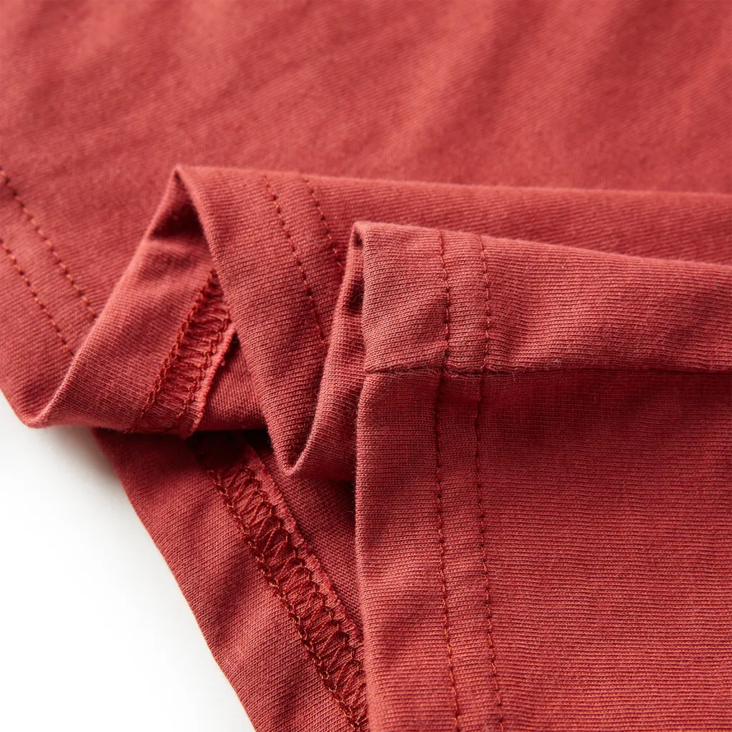 Maglietta per Bambini a Maniche Lunghe Rosso Bruciato 92 13029