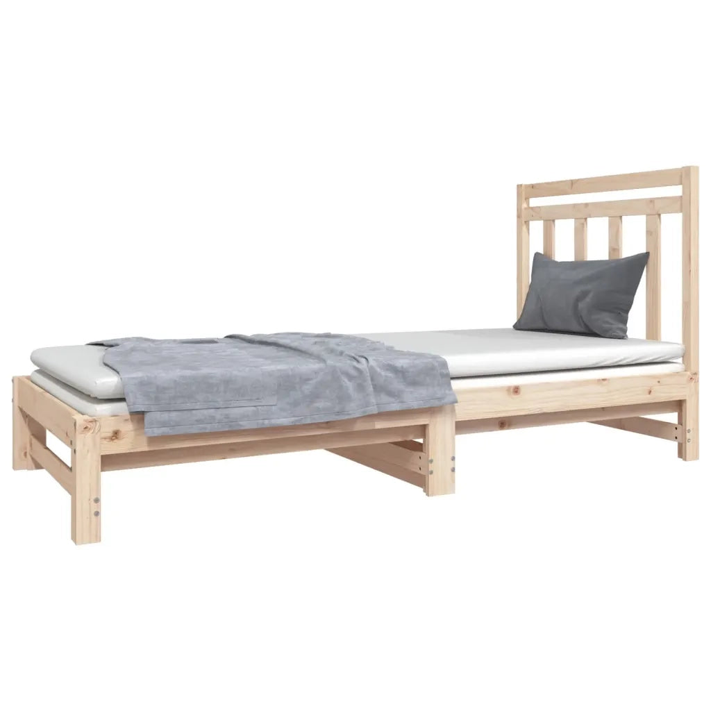 Dormeuse Estraibile 2x(90x190) cm Legno Massello di Pino