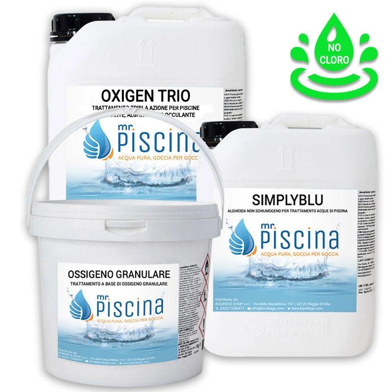 Kit mantenimento acqua senza cloro per piscine Volume piscina: Fino a 20 m³