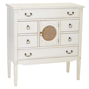 Cassettiera in legno con griglia bianca 85x38x90h
