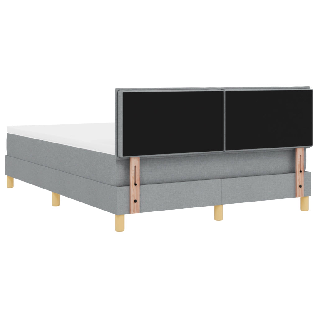Letto con Rete a Molle con Materasso Grigio Chiaro 140x200 cm Tessuto