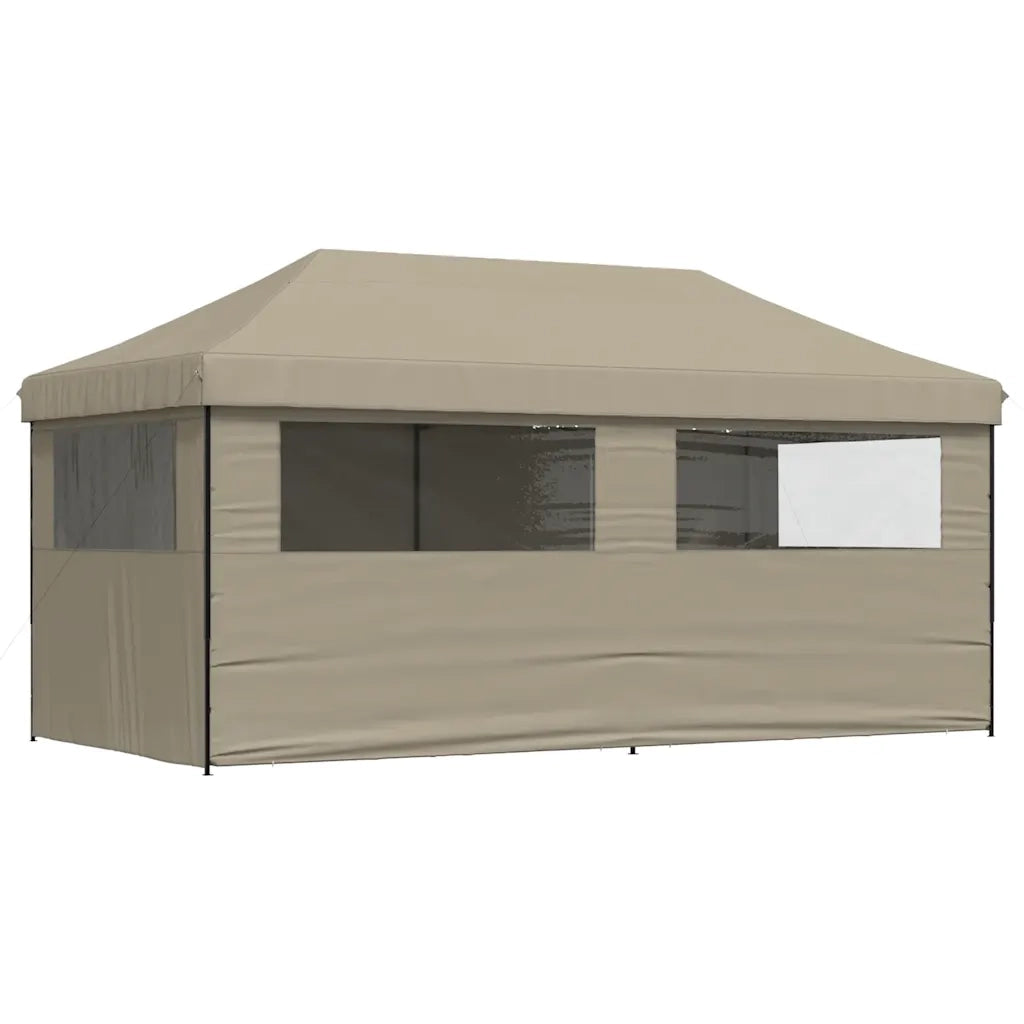 Tendone per Feste Pieghevole Pop-Up con 4 Pareti Tortora 4004954