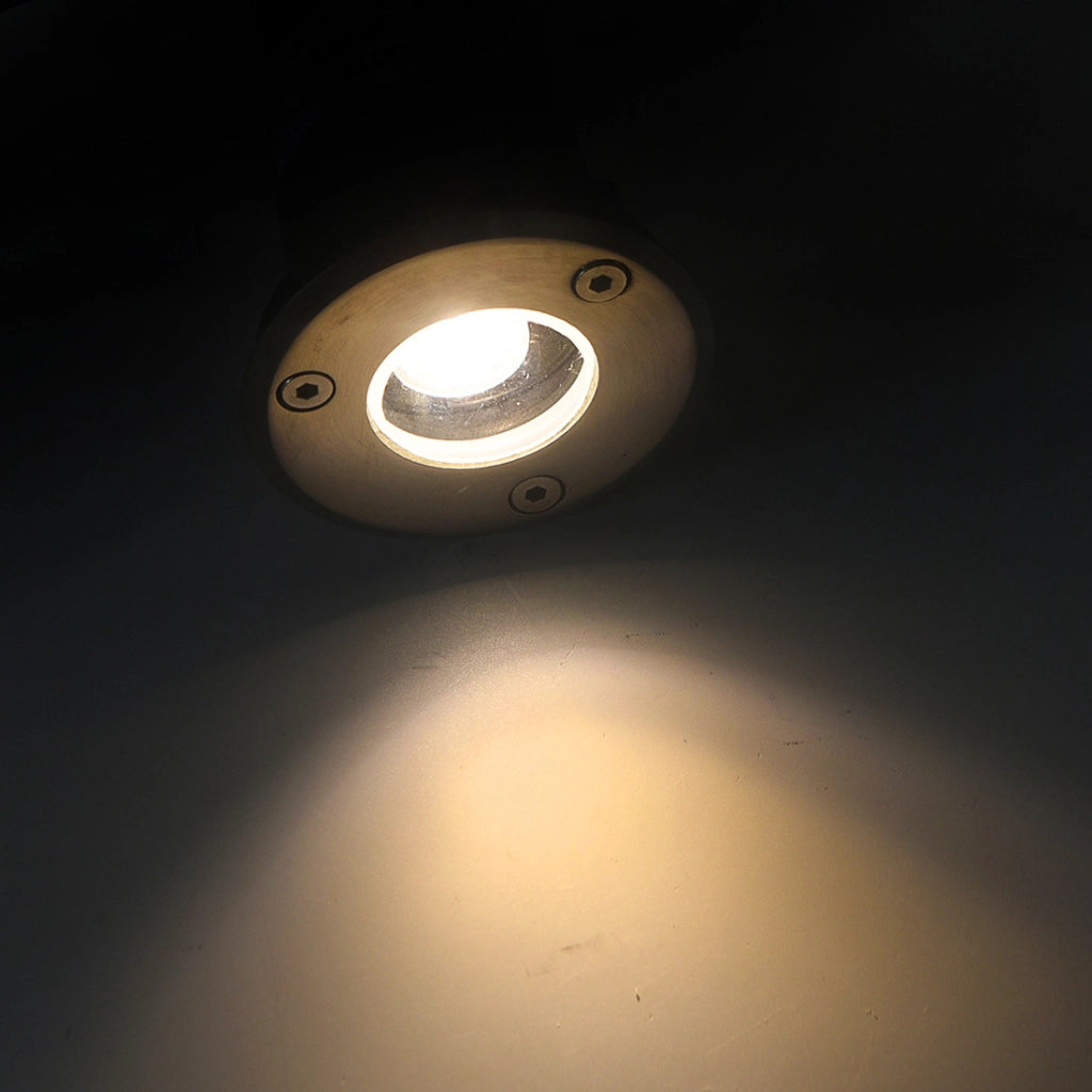 FARETTO LED SEGNAPASSO CALPESTABILE DA 1W LUCE CALDA 3000K - PERFETTO PER VIALI SENTIERI E GIARDINI IP65