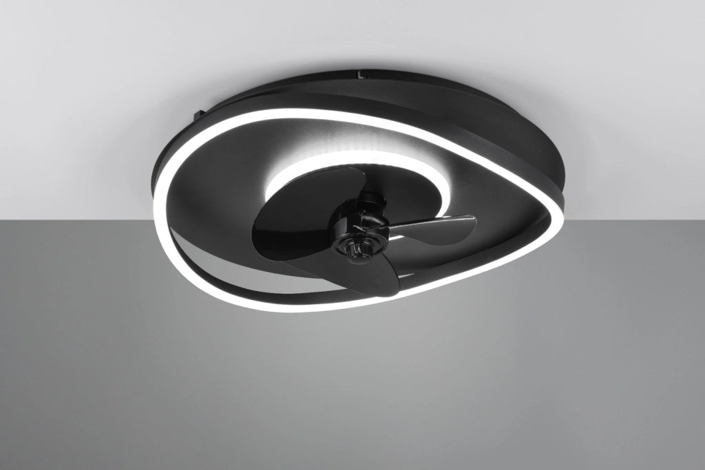 Ventilatore soffitto lampada LED telecomando nero SORTLAND