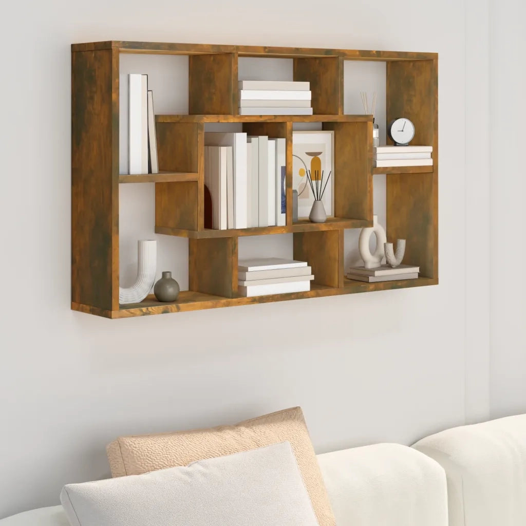 Mensola a Muro Rovere Fumo 85x16x52,5 cm in Legno Multistrato 820460