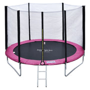 Premium Pack Trampolino 245cm reversibile rosa/grigio CANBERRA + rete, scala, copertura e kit di ancoraggio