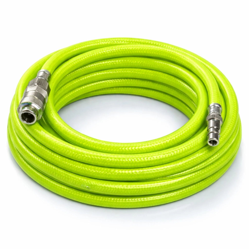 Tubo Aria Compressa 20m PVC Rinforzato 300 PSI Attacco Rapido 1/4'' 10x15 mm