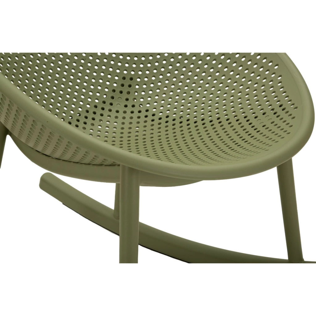 Set di 2 Sedie a Dondolo VKH1087, Verde, Plastica, 66x88x80 cm