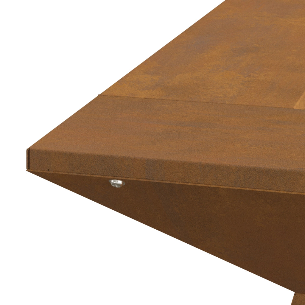 Focolare 60x60x50 cm Acciaio Invecchiato