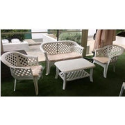 SALOTTO SET DA GIARDINO IN RESINA BIANCO VERANDA 4 PEZZI MADE IN ITALY
