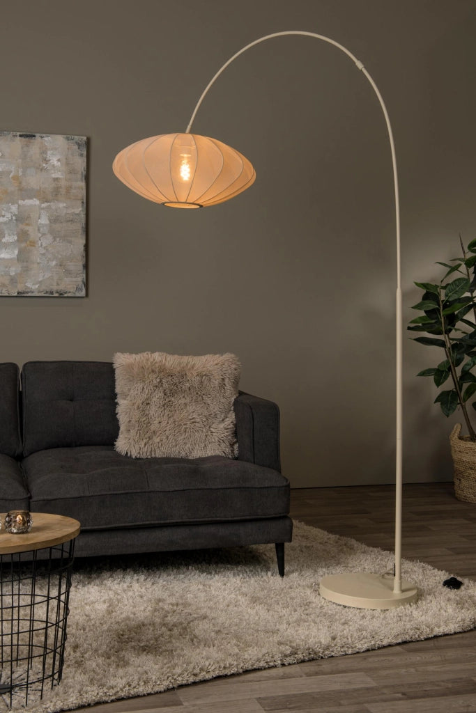 Lampada da terra ad arco CORINA 1xE27 crema Lucide