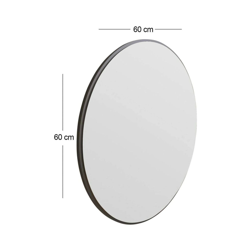 Specchio Adelasia, Specchiera, Articolo d'arredo a muro, Decorazione con specchio, 60x2h60 cm, Nero