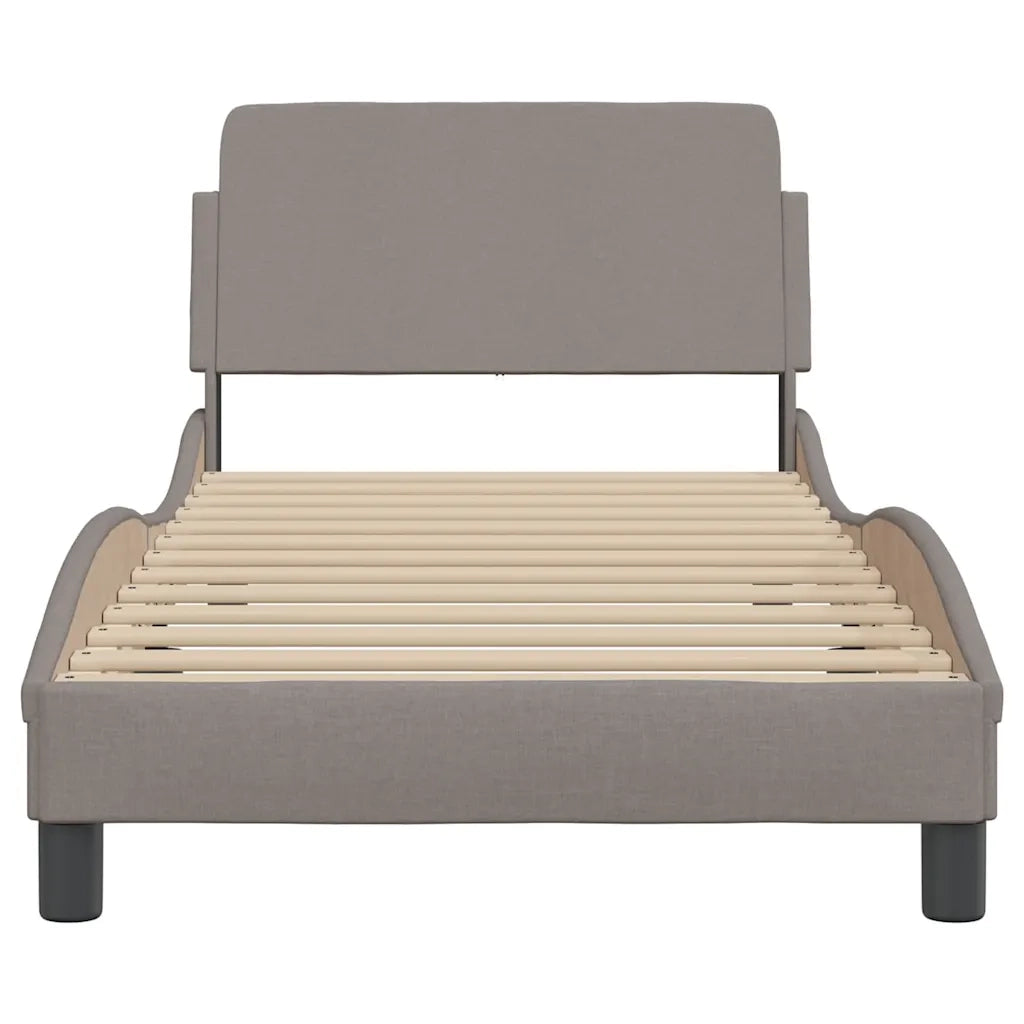 Giroletto con Testiera senza Materasso Tortora 90x200cm Tessuto