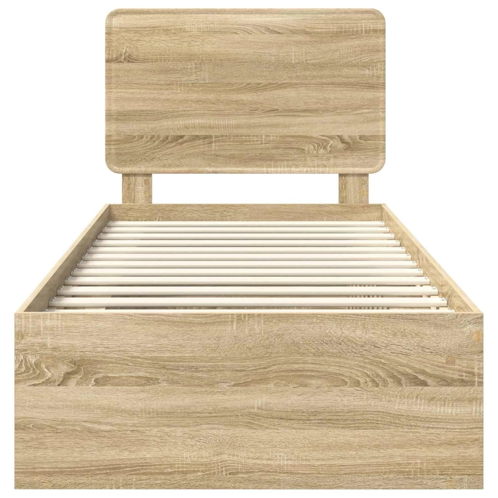 Struttura del letto Rovere Sonoma 75 x 190 cm Pino massello 3412553