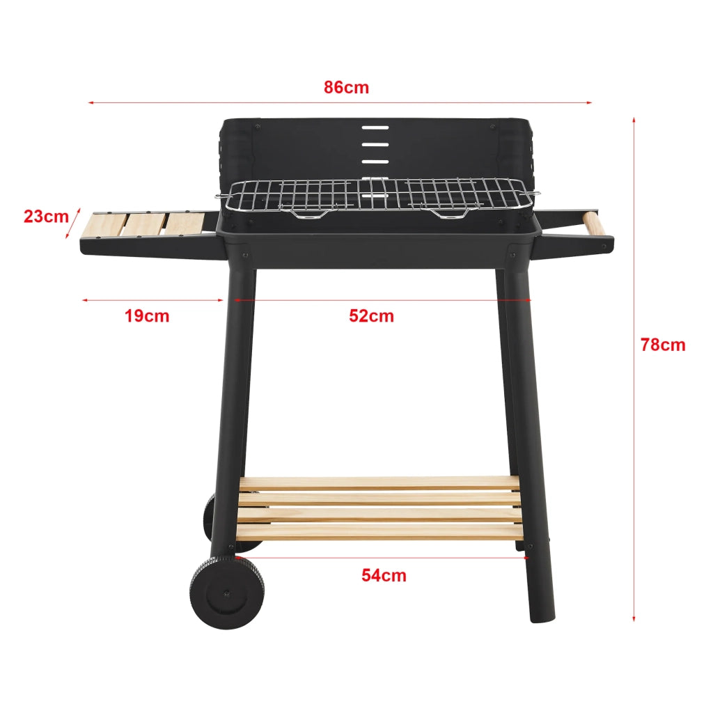Carrello barbecue 78 x 86 x 30 cm per carbone naturale nero 03_0009210