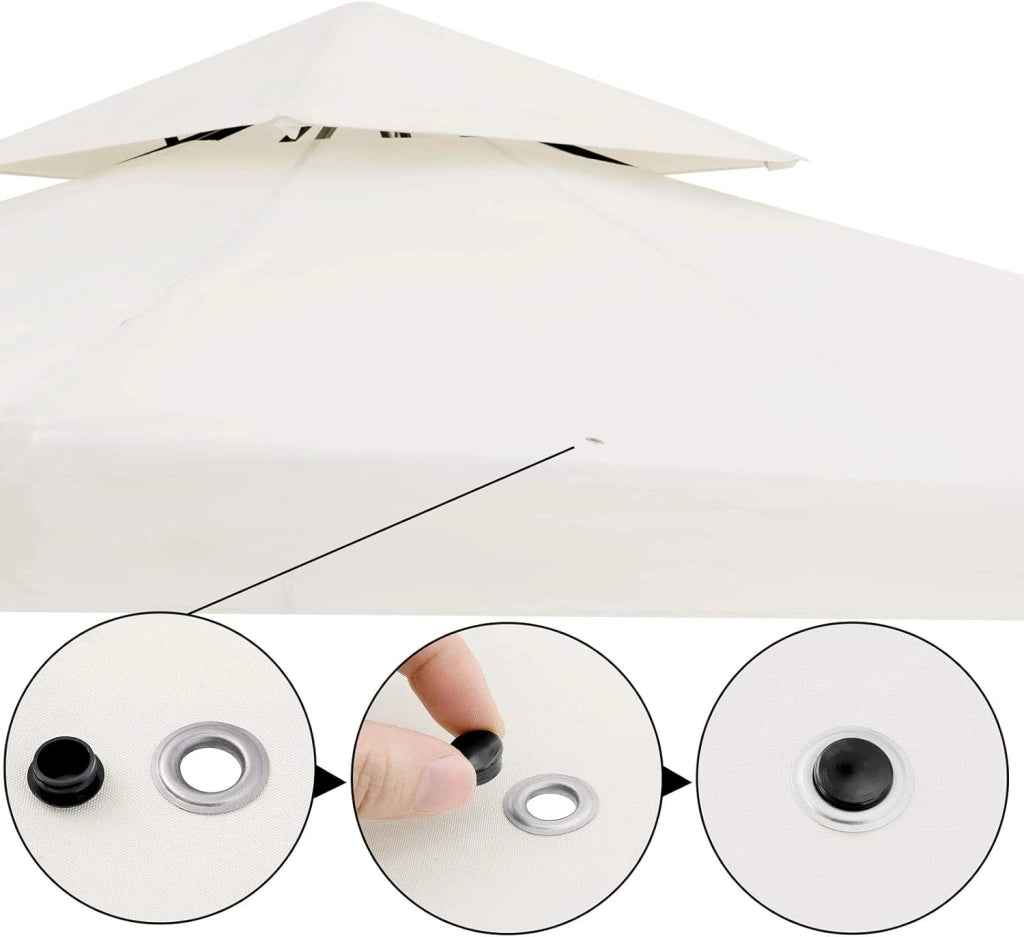 Gazebo Lorca Padiglione 3x3m in Metallo Resistente Idrorepellente con Pannelli Laterali Tendone da Giardino Feste