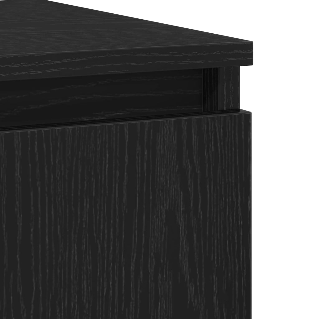 Credenza Nera in Rovere 60x35x70 cm in Legno Ingegnerizzato