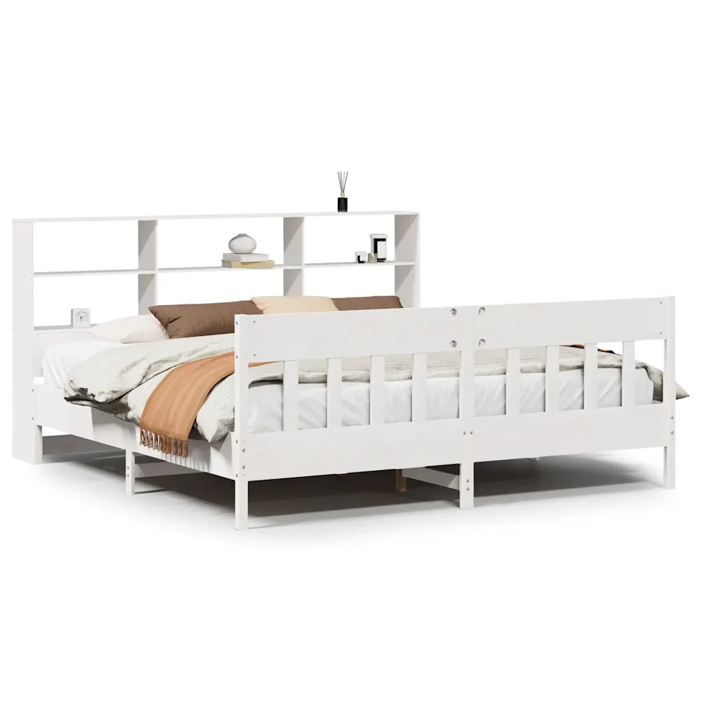 vidaXL Giroletto senza Materasso Bianco 180x200 cm Legno Massello Pino