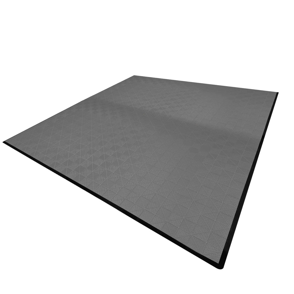 Piastrelle ventilate grigie 6m x 6m per garage doppio e officine, antiscivolo.