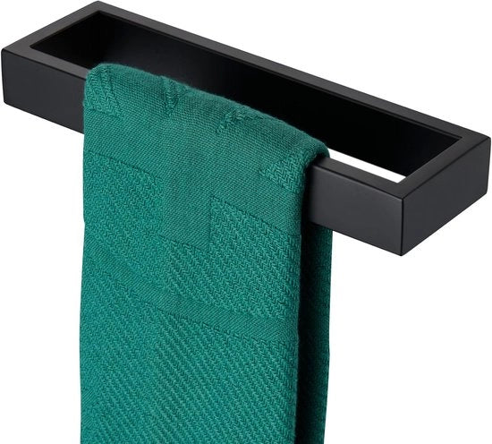 Sostegno asciugamani - Sostegno asciugamani a muro Mat Nero - Sostegno asciugamani - Sostegno asciugamani per bagno, cucina - Inox - Sostegno asciugamani bagno - Nero - Sostegno asciugamani Nero