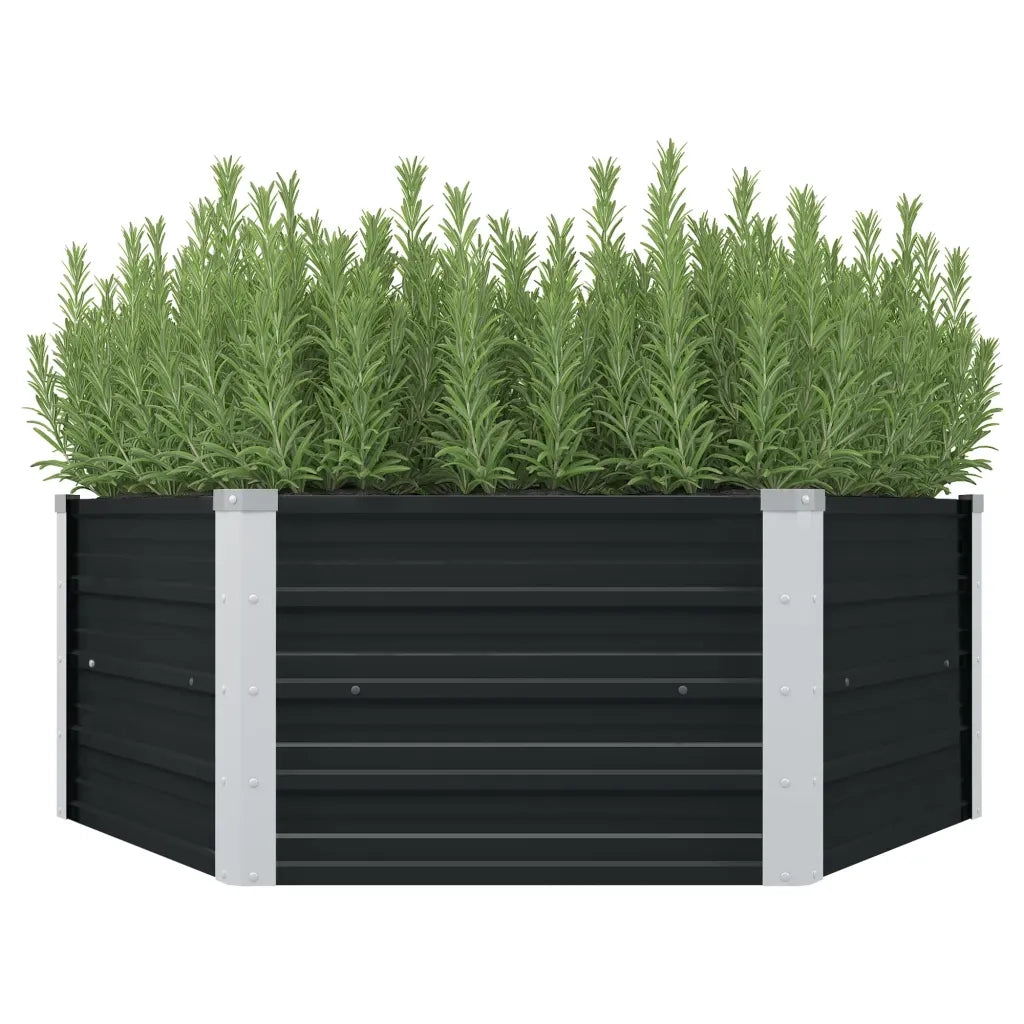 Fioriera | Cassetta per fiori | Vaso Antracite 129x129x45 cm in Acciaio Zincato