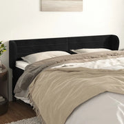 Testiera ad Orecchio-Testata con Orecchie Nera 163x23x78/88 cm in Velluto 311840