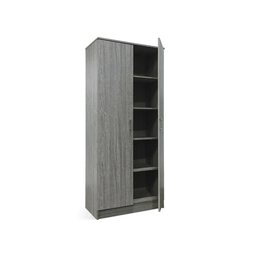Armadio REY – 2 porte – 80×180 cm – Rovere grigio – Stile scandinavo