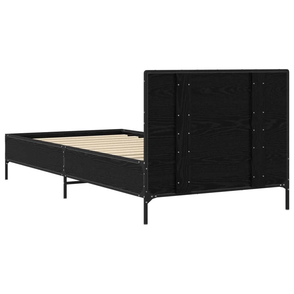 Struttura letto con testata Rovere Nero 80 x 200 cm