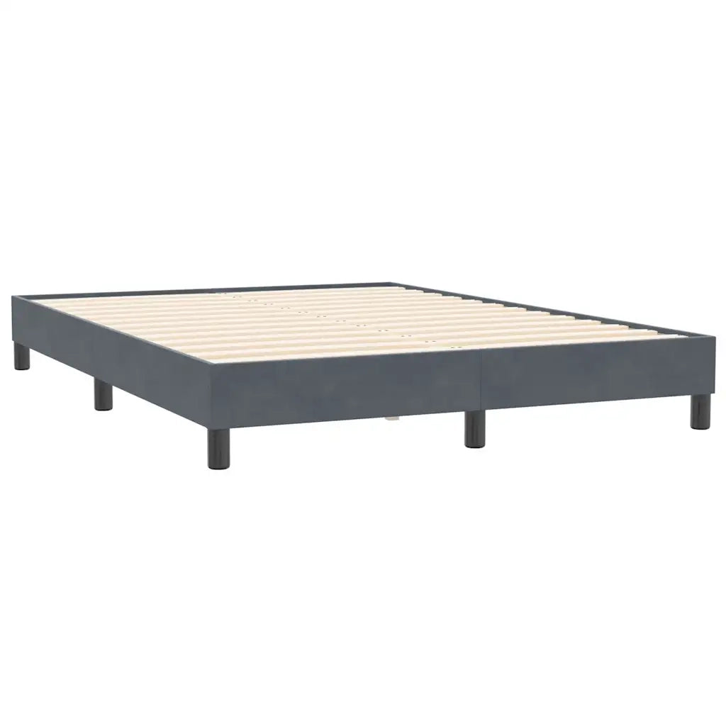 Giroletto Molle senza Materasso Grigio Scuro 160x210 cm Velluto 3315832