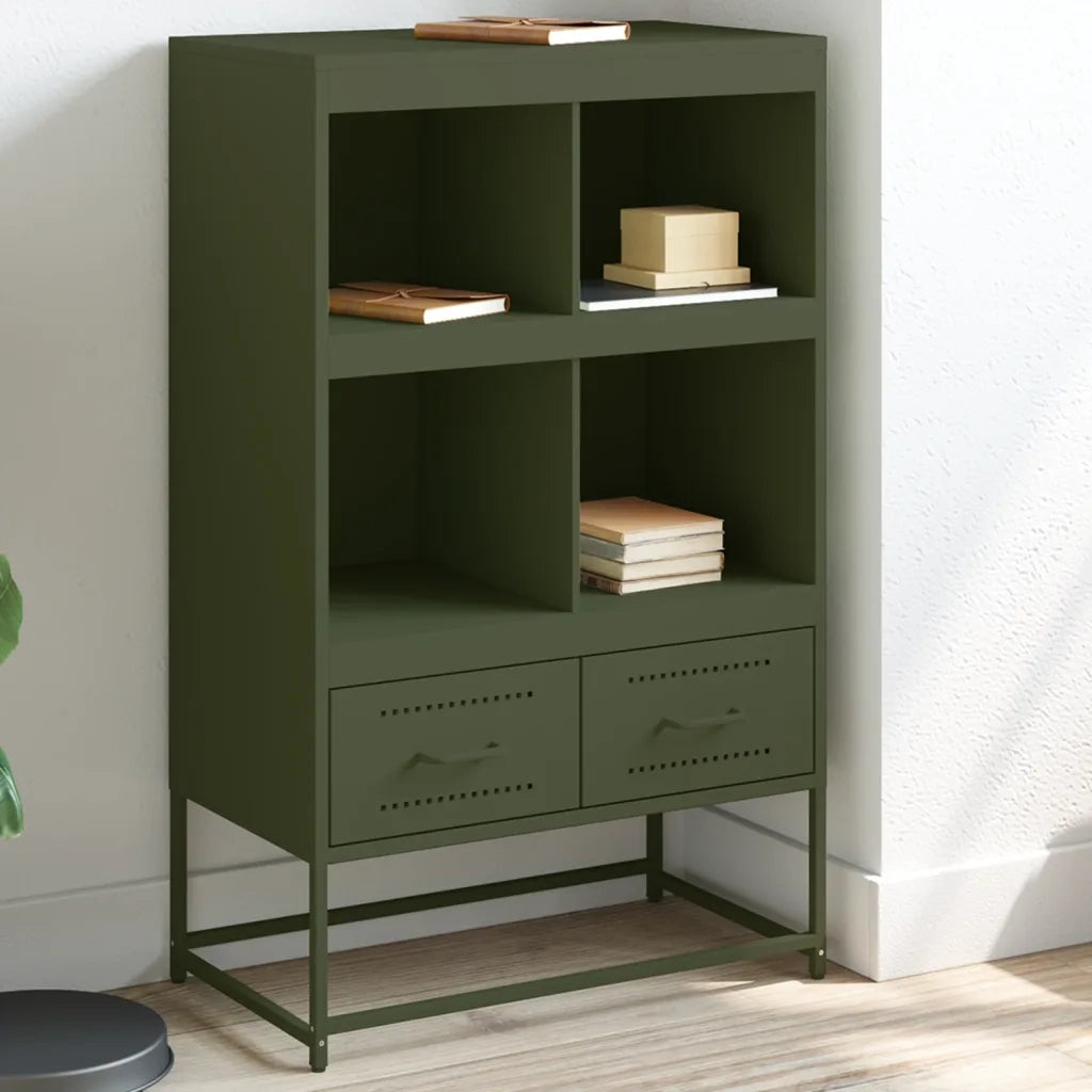 Credenza | Madia | Buffet da pranzo | Armadio da pranzo Verde Oliva 68x39x111,5 cm in Acciaio