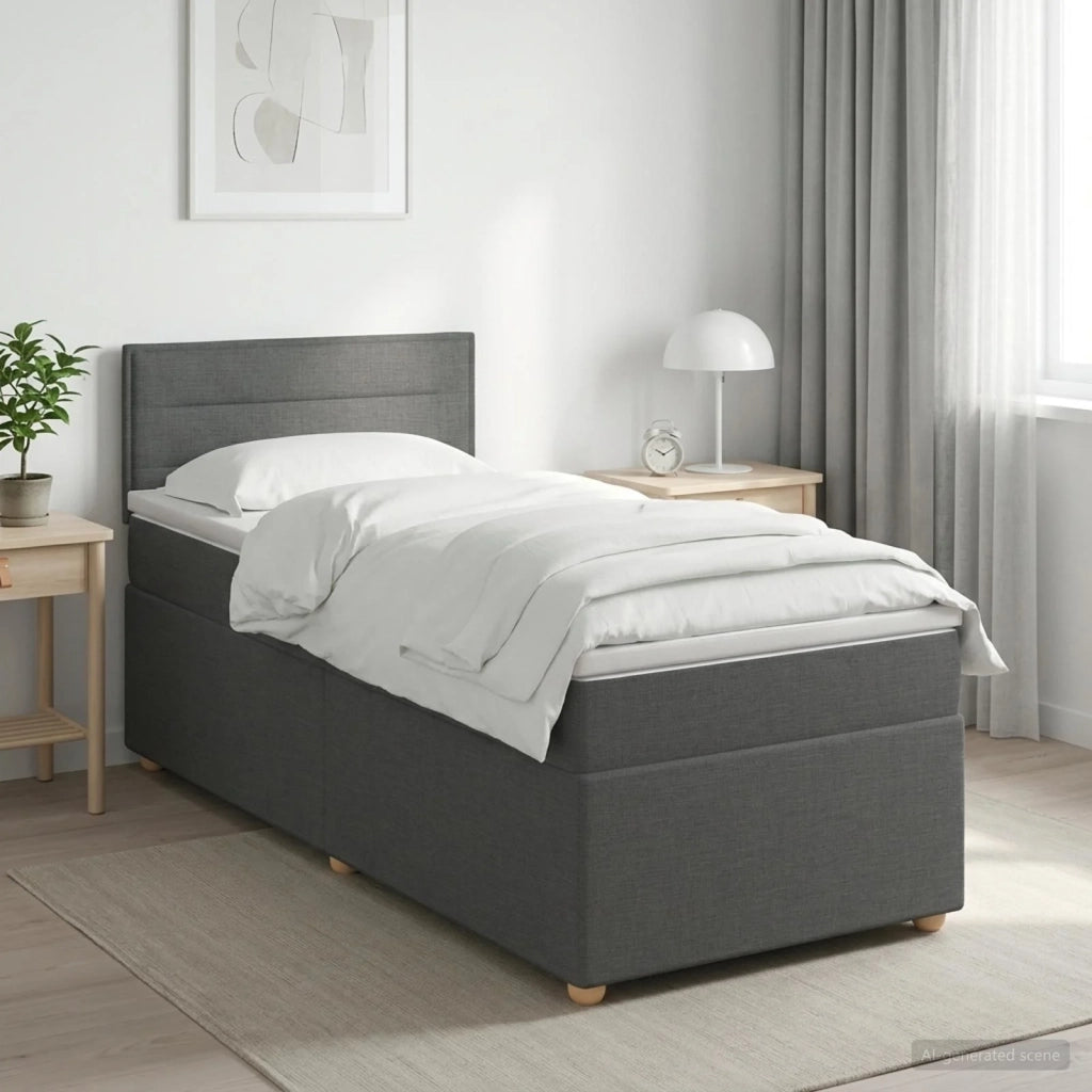 Letto box spring con materasso Grigio Scuro 80 x 200 cm Tessuto 3450819