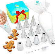 Set di pennarelli con bocchette, imballaggio professionale (12 pezzi) per decorare torte e cupcake: sacchetto riciclabile (30 cm) + 9 bocchette