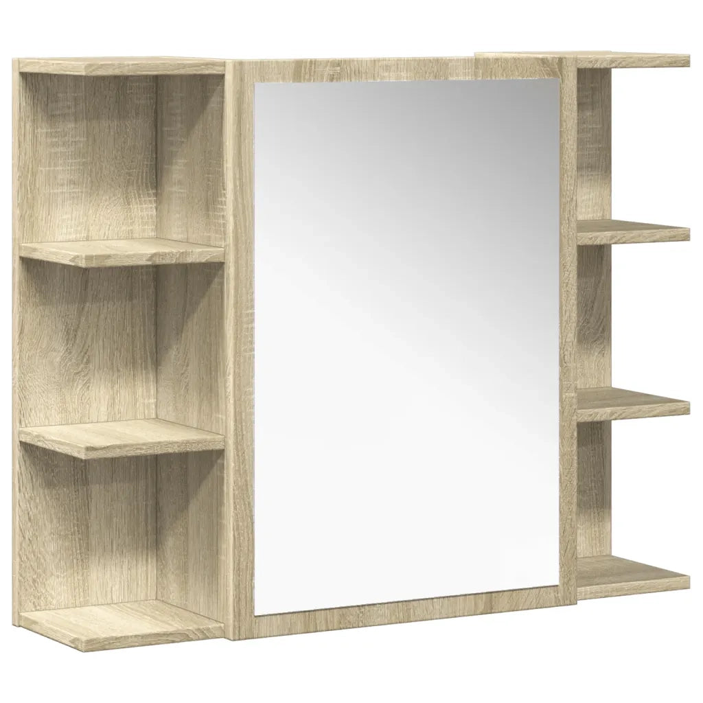 Set Mobili da Bagno | Armadio da bagno 4 pz Rovere Sonoma in Legno Multistrato
