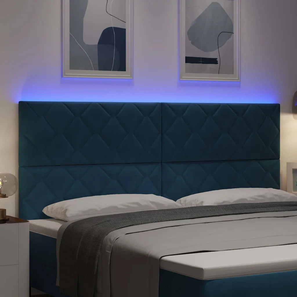 Testiera LED Blu Scuro 200 cm Velluto 3338564