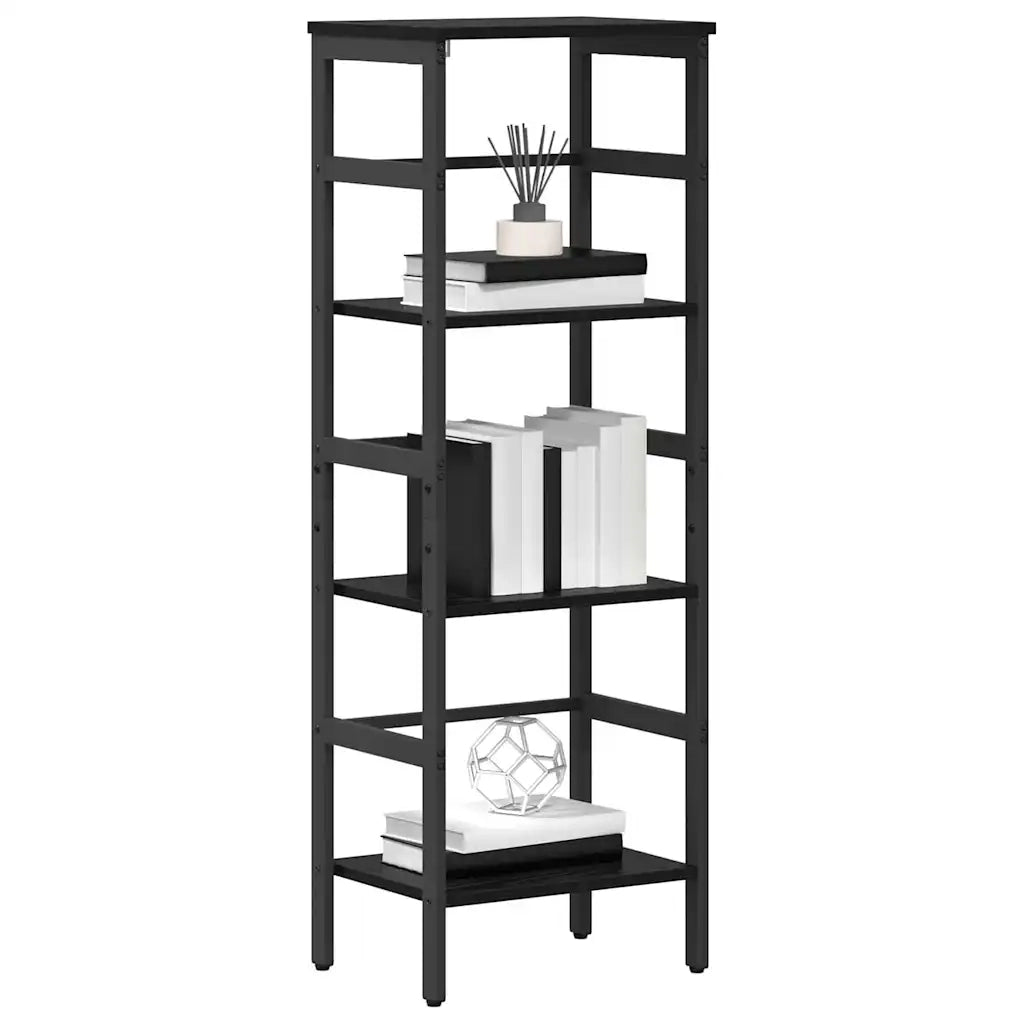 Libreria-Scaffale per Libri-Mobile di Stoccaggio Rovere Nero 40 x 29,5 x 115 cm Legno multistrato