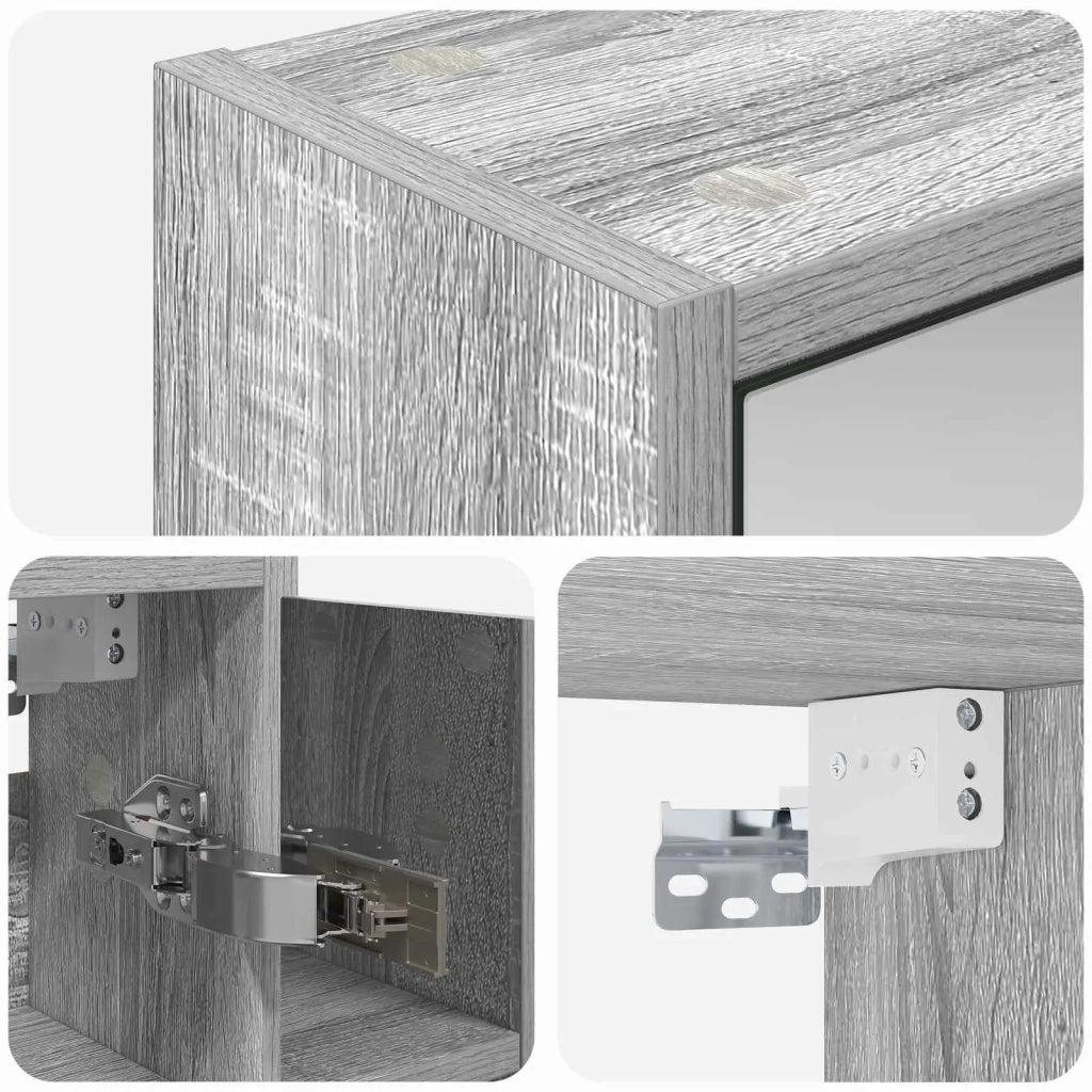 Mobiletto per specchio da bagno Grigio Sonoma