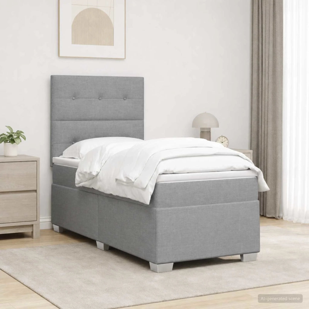 Letto box spring con materasso Grigio Chiaro Singolo Tessuto 3453502