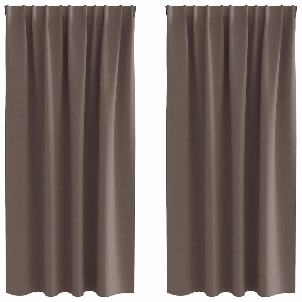vidaXL Tende con tende 2 pcs Marrone scuro Poliestere