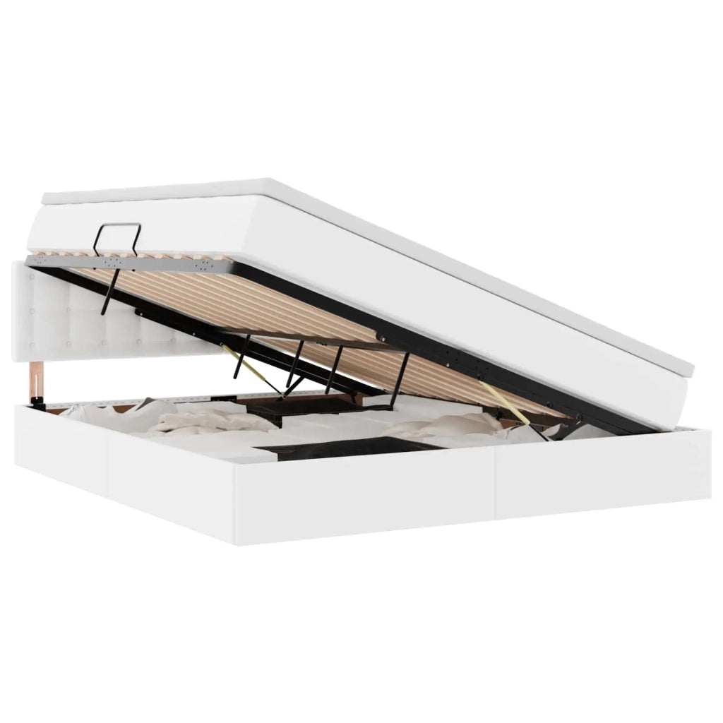Letto con contenitore e LED con led Bianco Puro 160 x 200 cm 3371038