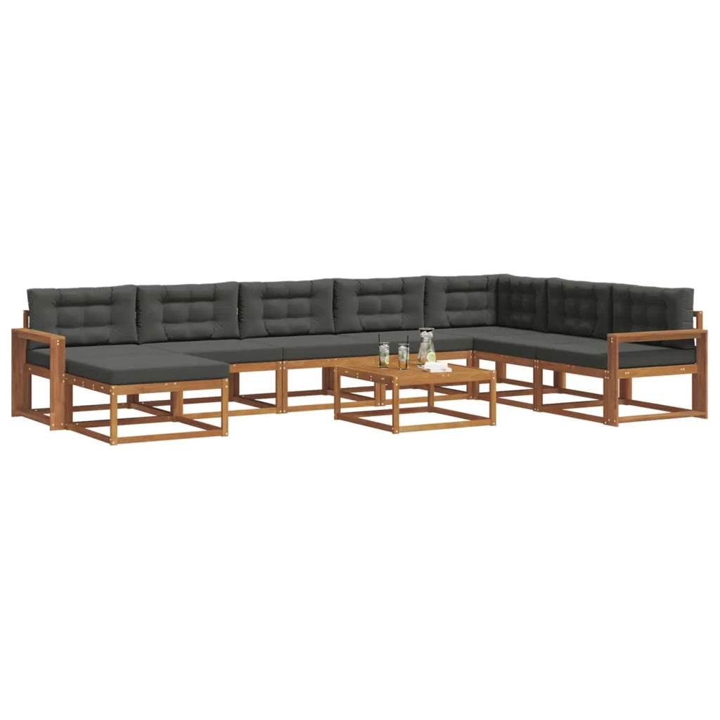 Set di divani da esterno con cuscino 9 pcs Naturale e Antracite 3368040