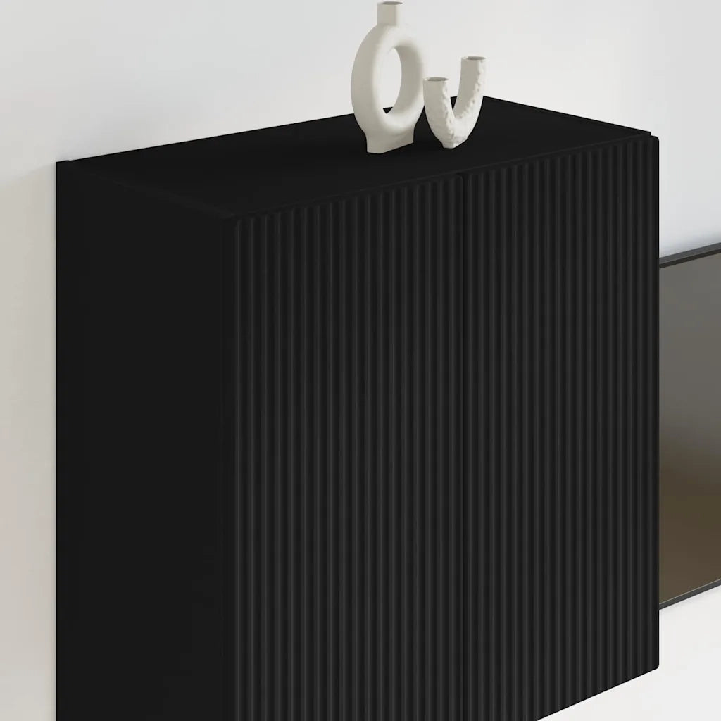 Mobile TV da parete Nero 59,5 x 31 x 60 cm Legno multistrato