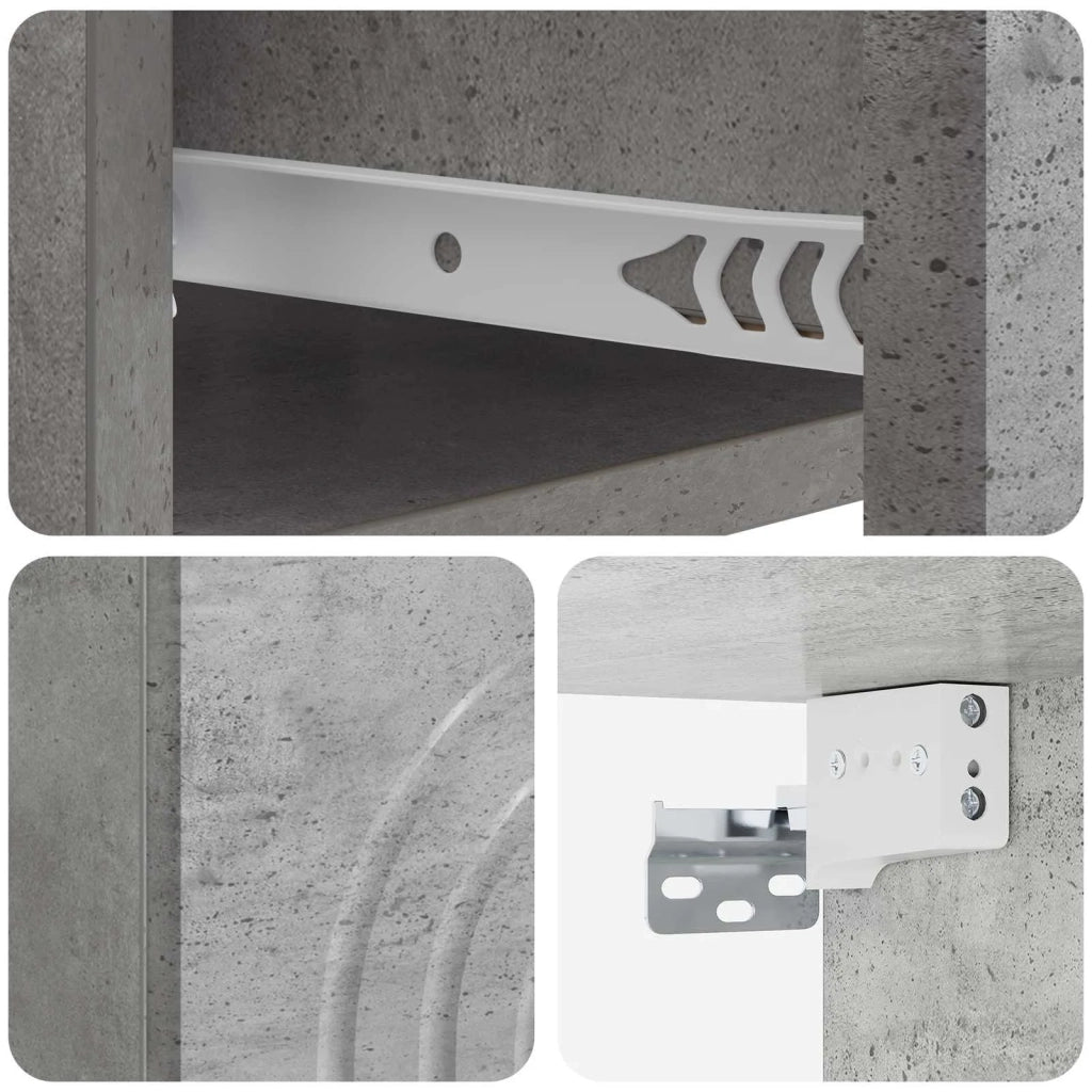 Mobiletto da notte a muro con cassetto 2 pcs Grigio Cemento 898092