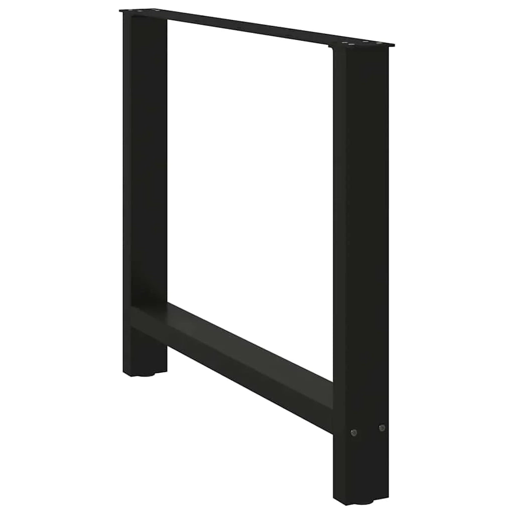 Set di 2 gambe geometriche per tavolo da pranzo 100 x 73 cm con piedini regolabili design moderno in acciaio nero 02_0057560