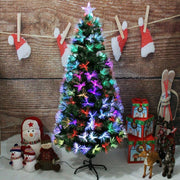 Trade Shop - Albero Di Natale In Fibra Ottica 90cm Verde Multicolori Con Punta Stella A Led -