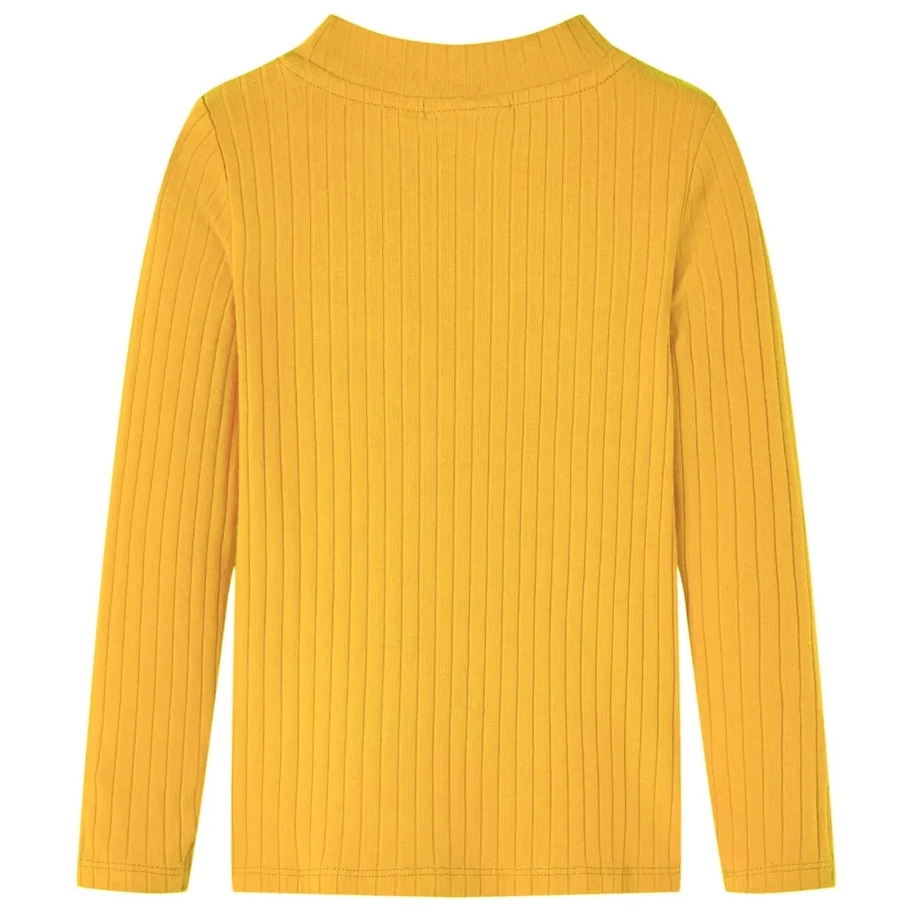 Maglietta per Bambini a Maniche Lunghe a Costine Ocra Scuro 116cod mxl 132072