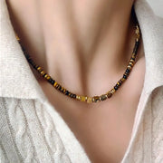 Collana vintage fatta a mano con perline e pietre, regalo di Natale o compleanno.