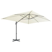 Ombrellone da giardino a sbalzo con palo in alluminio 400x300 cm Sabbia 44633