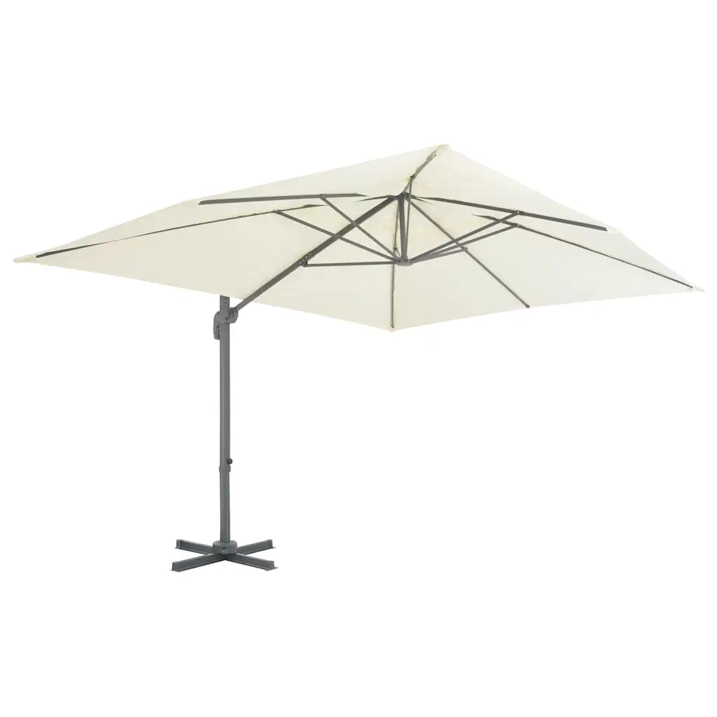 Ombrellone da giardino a sbalzo con palo in alluminio 400x300 cm Sabbia 44633